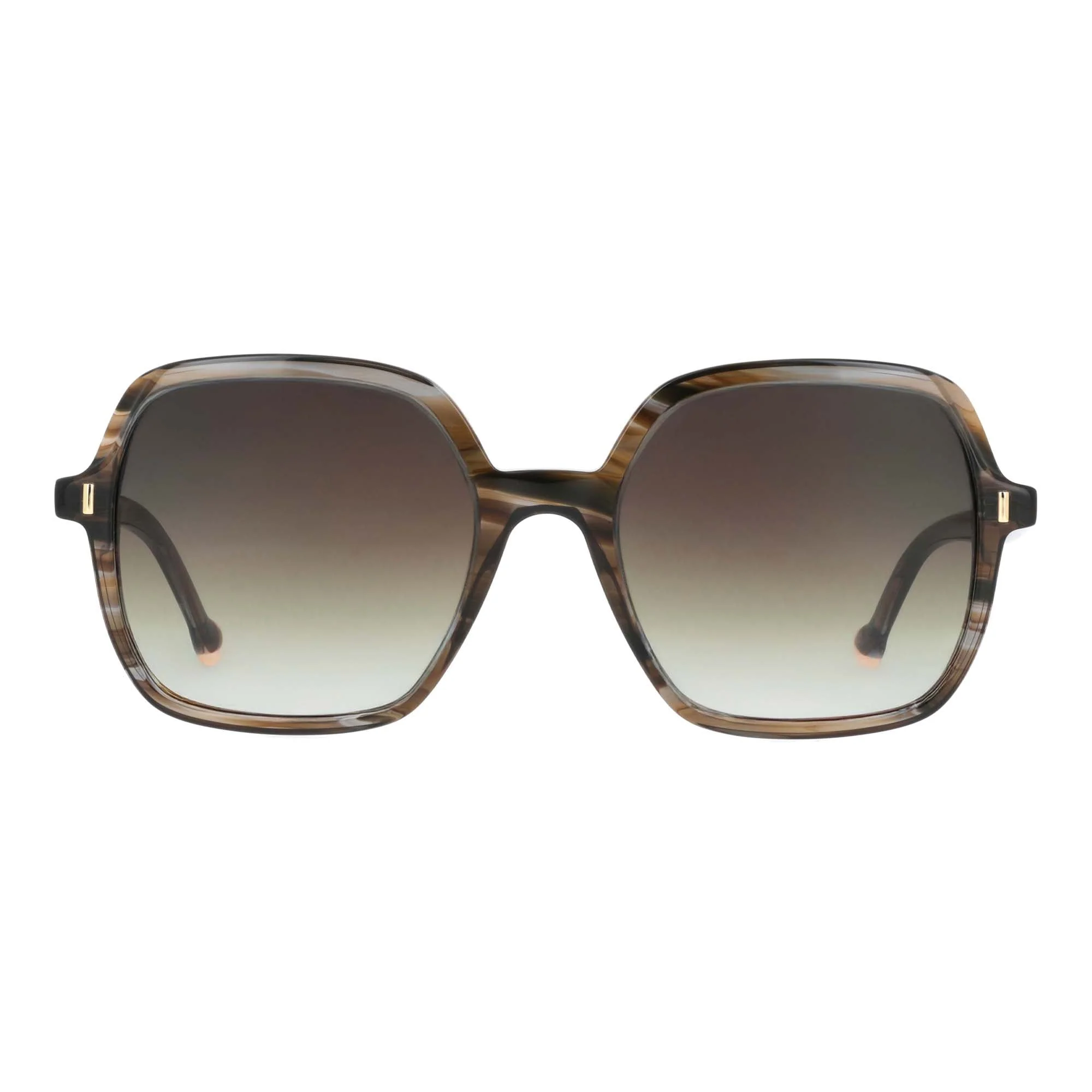 Lunettes de soleil Soyeuse - Ecaille rayée gris et brun